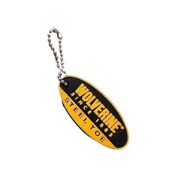 Wolverine Steel Toe Boots And Shoes Keychain, Keyring Yellow Black Plastic - Picture 1 of 6